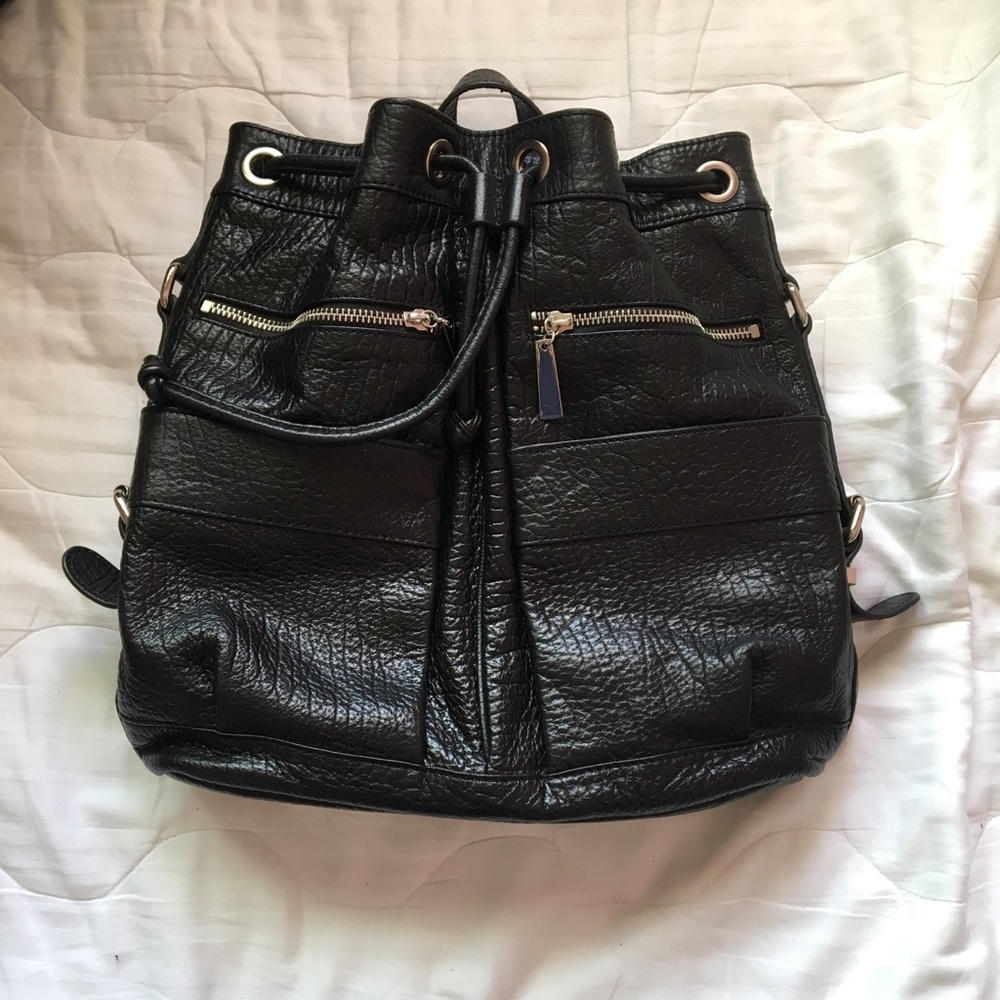 Black Leather Backpack
